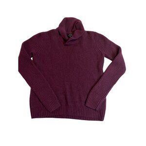 Marc Anthony womens  Cashmere shawl collar large  ribbed  Sweater Plum purple